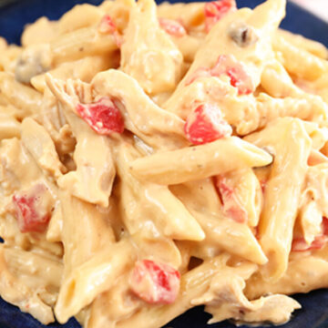 Plate full Easy Stovetop Chicken Spaghetti