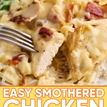 Easy Smothered Chicken - image for Pinterest.