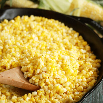 Southern Fried Corn in a Skillet.
