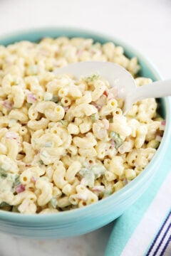 Scoop of Classic Macaroni Salad