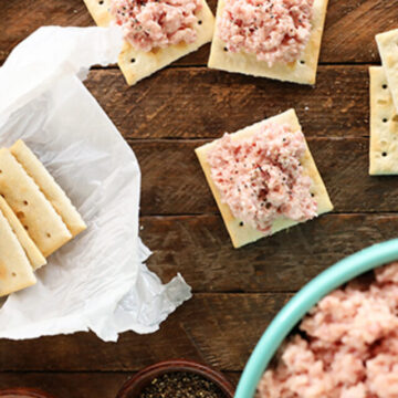Deviled Ham on saltine crackers