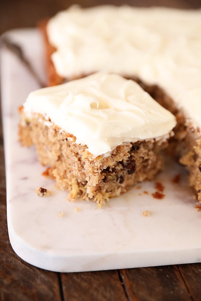 Piece of Hummingbird Sheet Cake