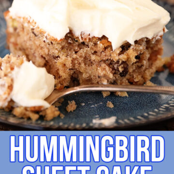 Hummingbird Sheet Cake - collage image for Pinterest