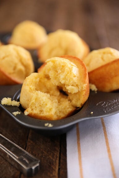 Sweet Cornbread Muffins in Muffin Tin.
