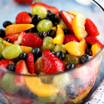 Secret Ingredient Fruit Salad in a Bowl.