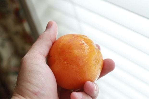 peeled peach