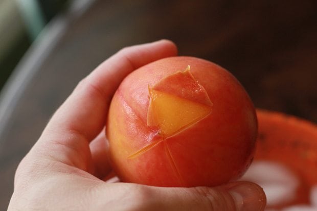 peeling peach