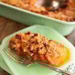Individual serving of Candied Sweet Potatoes with Brown Sugar and Pecans