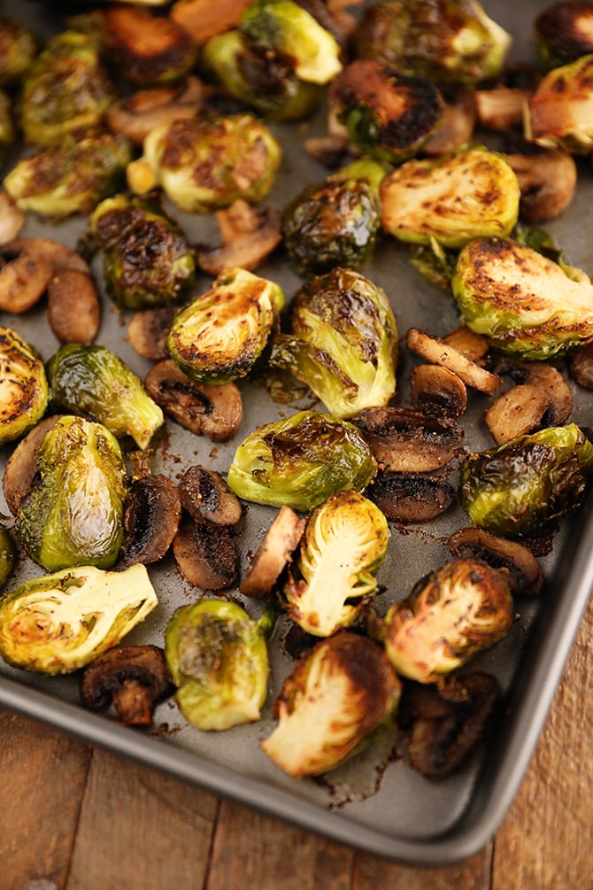 Roasted Brussels Sprouts With Mushrooms Southern Bite