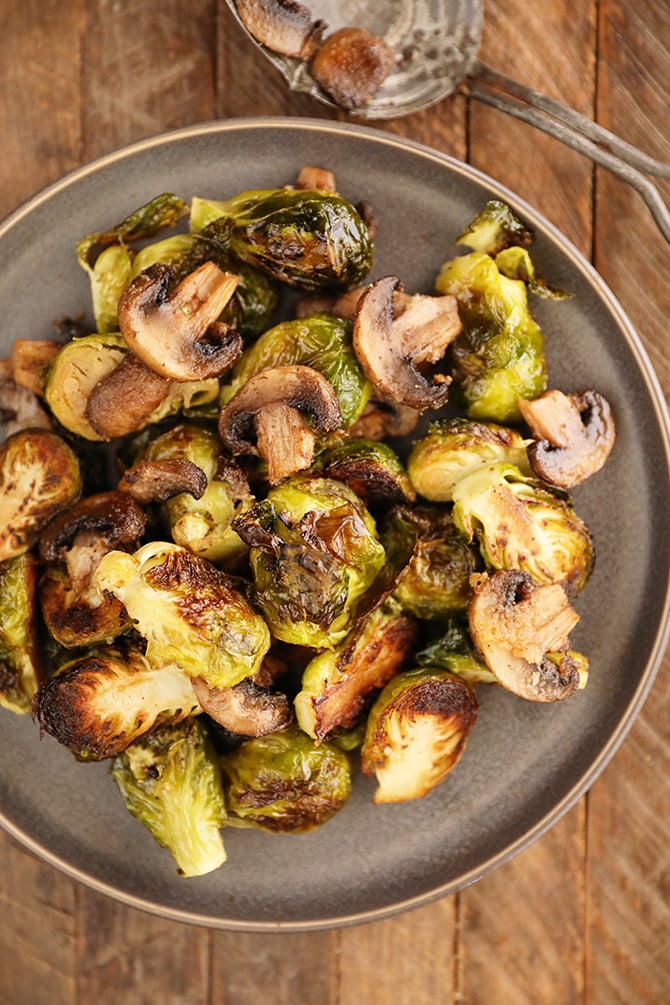 Roasted Brussels Sprouts With Mushrooms Southern Bite