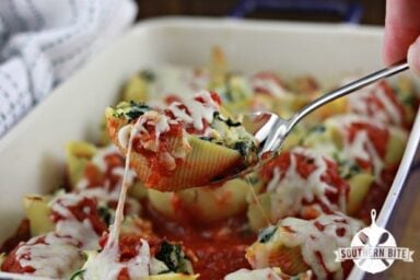 Dish of Cream Cheese Chicken Stuffed Shells