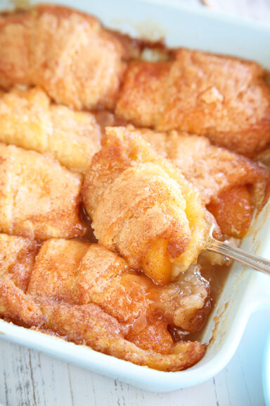 Peach Dumplings Being Served.