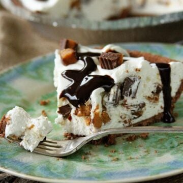 Slice of Amaretto Peanut Butter Cup Pie