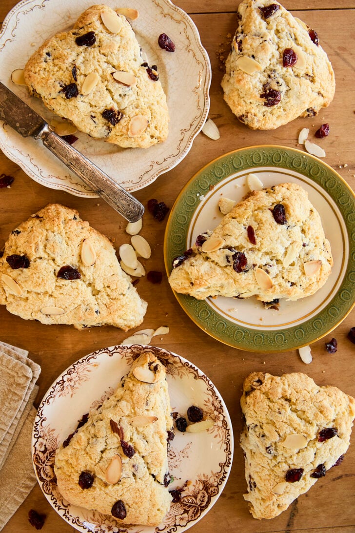 Scones and different plates.