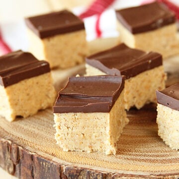 Close-up of Peanut Butter Ball Bars.