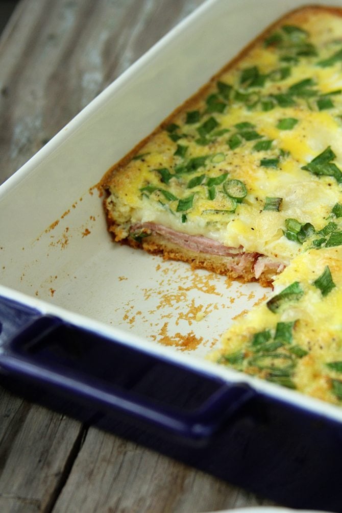 Simple Ham and Swiss Brunch Bake - Southern Bite