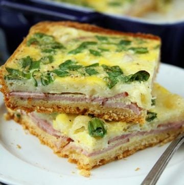 This ham and Swiss Brunch bake is the perfect easy breakfast or brunch for company!