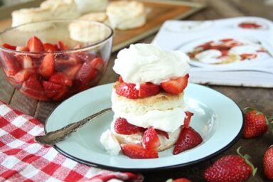 These Strawberry Shortcakes with Sweet Cream Cheese Biscuits are the stuff dreams are made of. Seriously.