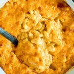 Spoonful of Classic Baked Macaroni and Cheese.