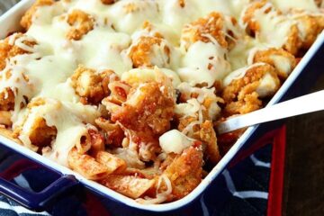 This Chicken Parmesan Bake turns the classic recipe into an amazingly easy casserole your family will love!
