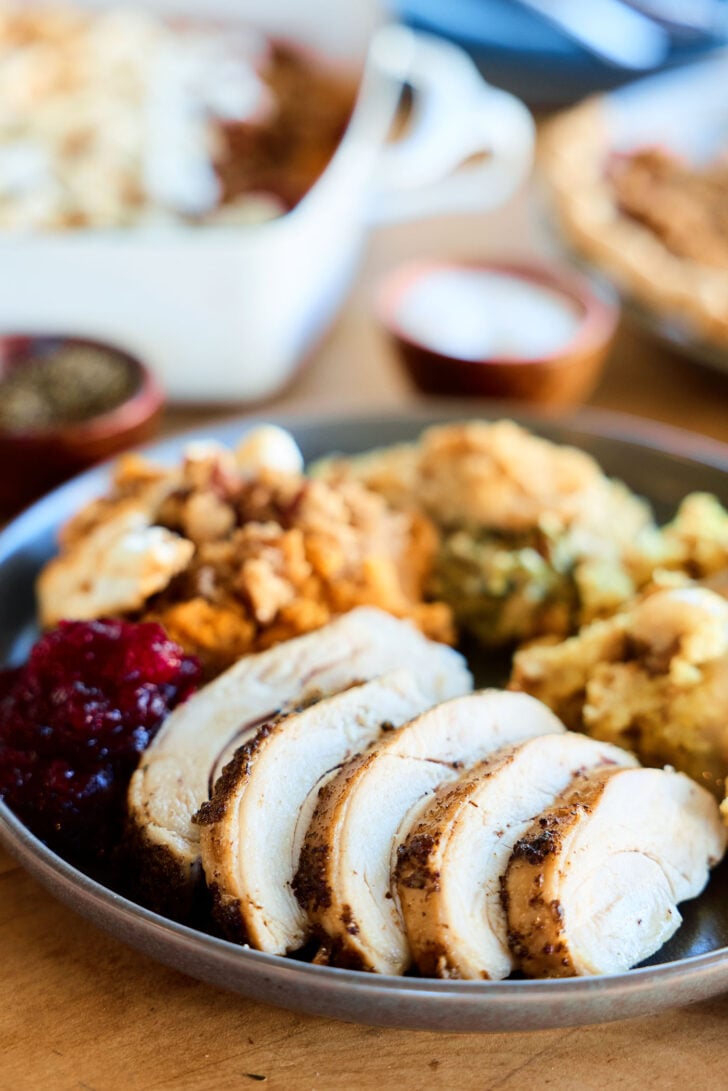 Slow Cooker Turkey Breast on plate.