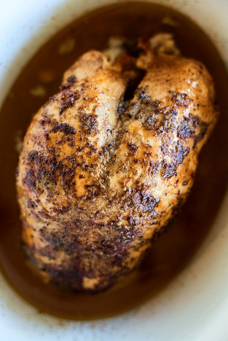 Slow Cooker Turkey Breast in crockpot.