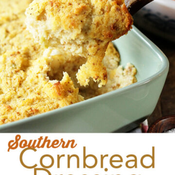 This classic Southern Cornbread Dressing is a simple, easy recipe that's been passed down for generations! It's a must for your Thanksgiving table!