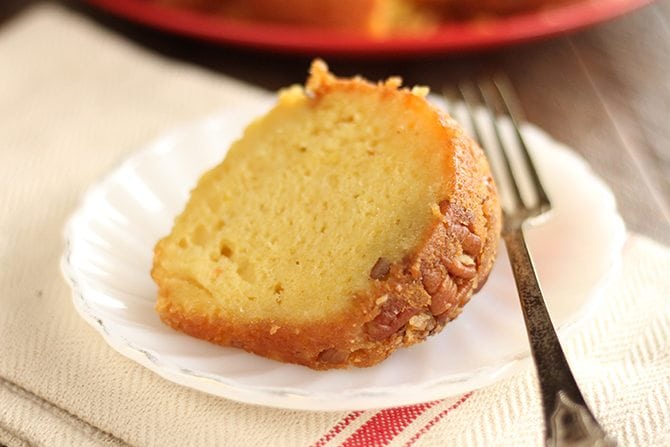 This Easy Rum Cake starts with a cake mix but ends up as Rum Cake Perfection. It's perfect for the holidays! #rumcake #rum #cake #recipe #easy