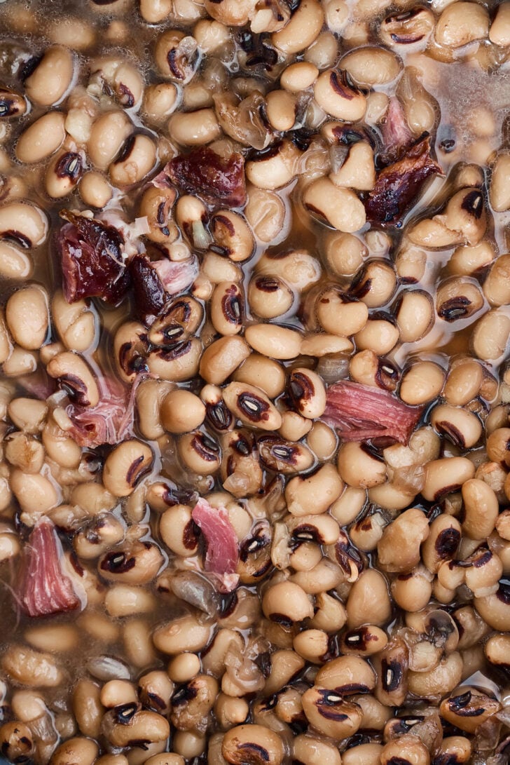 Slow Cooker Black-Eyed Peas in crockpot.