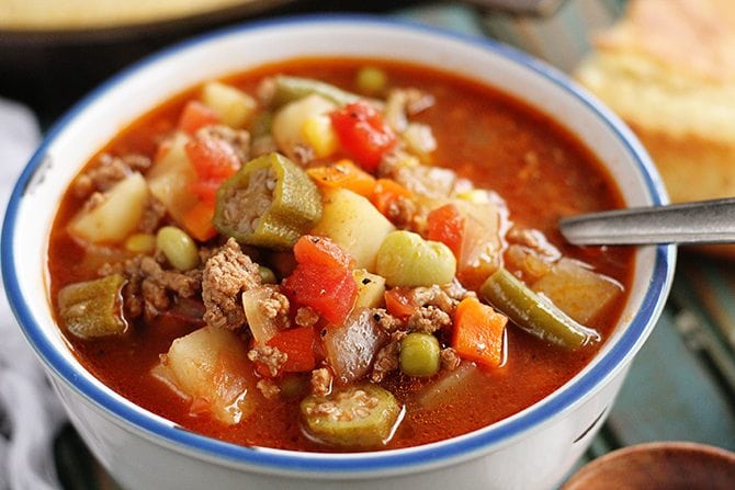 Quick and Easy Vegetable Beef Soup - Southern Bite