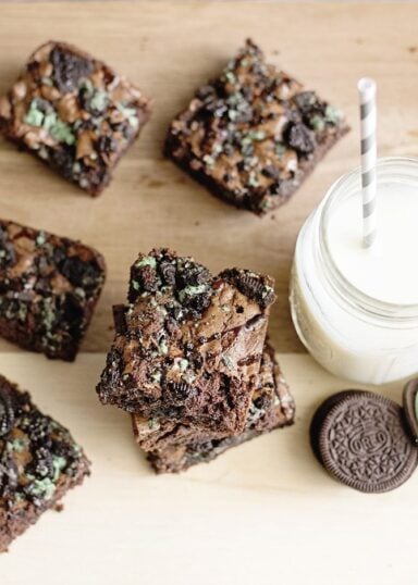 Above photo of Mint Oreo Brownies