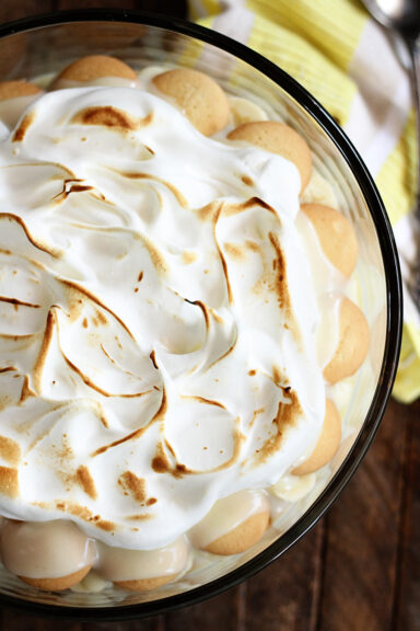 Above photo of Banana Pudding with browned topping