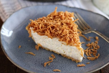 Close photo of Creamy Coconut Pie slice