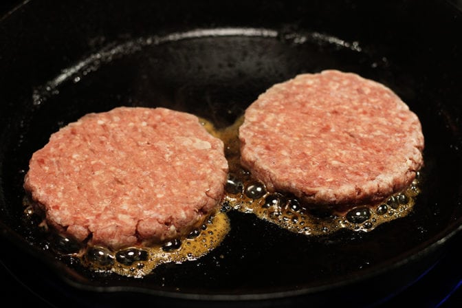 Cooking meat for Patty Melts