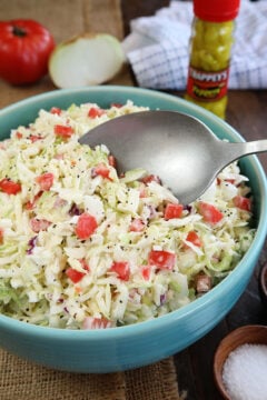 Pepper Sauce Cole Slaw being Served