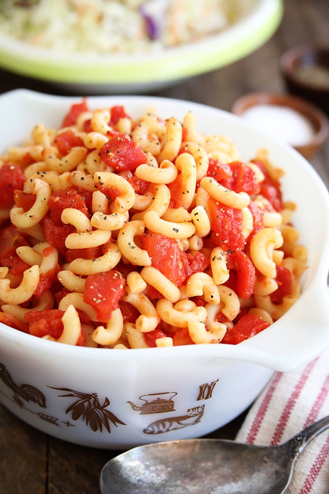 pauper macaroni and tomatoes