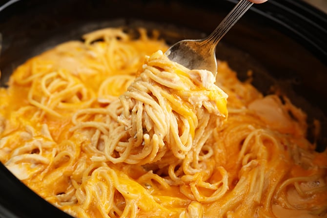 Ultimate Crock Pot Chicken Spaghetti