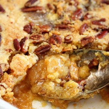 Apple Scrunch being served from dish