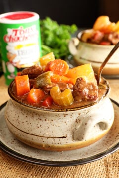 Bowl of Slow Cooker Creole Beef Stew