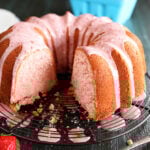 Strawberry Jam Pound Cake with slice missing