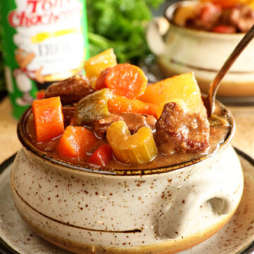 Bowl of Slow Cooker Creole Beef Stew