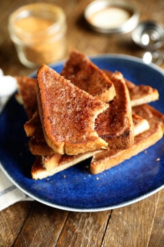 Cinnamon Toast with bite taken out