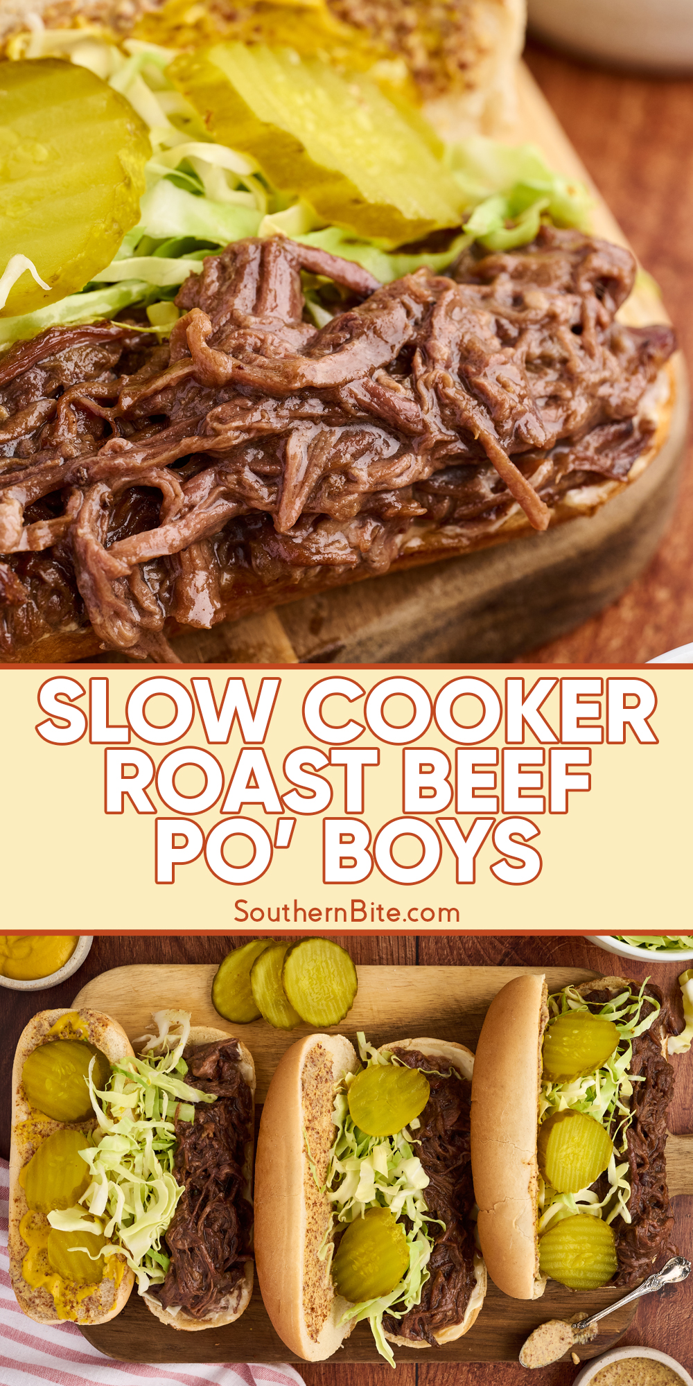 Slow Cooker Roast Beef Debris Po' Boys Southern Bite