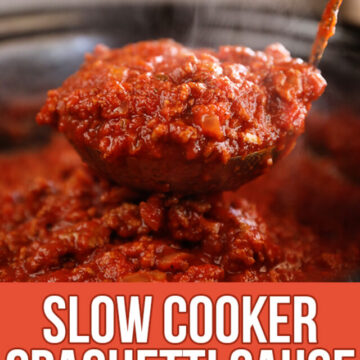 Scoopful of Slow Cooker Spaghetti Sauce image for Pinterest