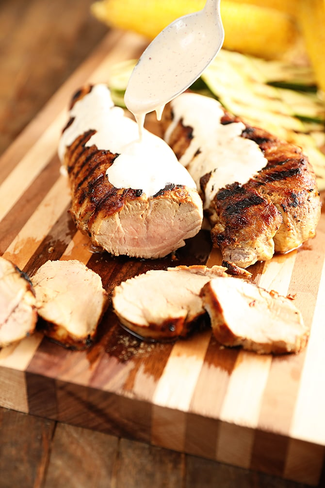 White BBQ Sauce Grilled Pork Tenderloin - Southern Bite