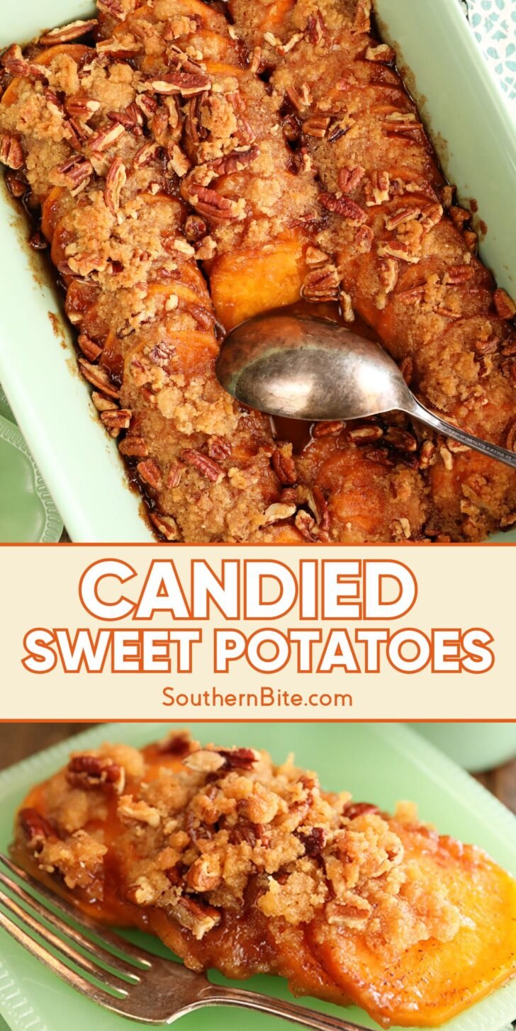 Candied Sweet Potatoes with Pecans for Pinterest.