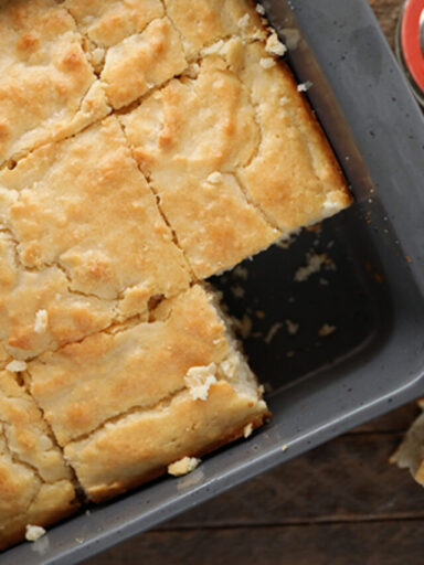 One Giant Biscuit baked in a baking dish