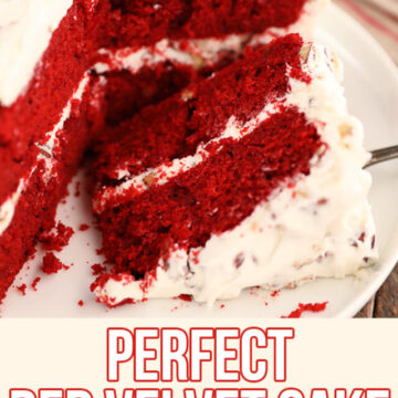 Perfect Red Velvet Cake - image for Pinterest