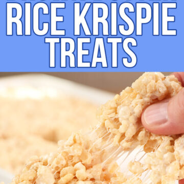 Gooey pull apart image of Brown Butter Rice Krispie Treats