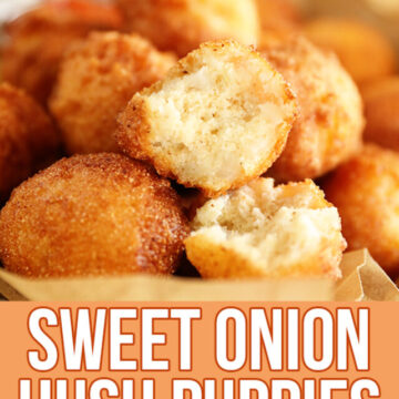 Sweet Onion Hush Puppies - collage image for Pinterest